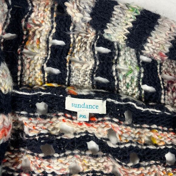 Sundance PM Open Front Cardigan Boho Striped Oversized Knit Melange Sweater - Picture 4 of 10